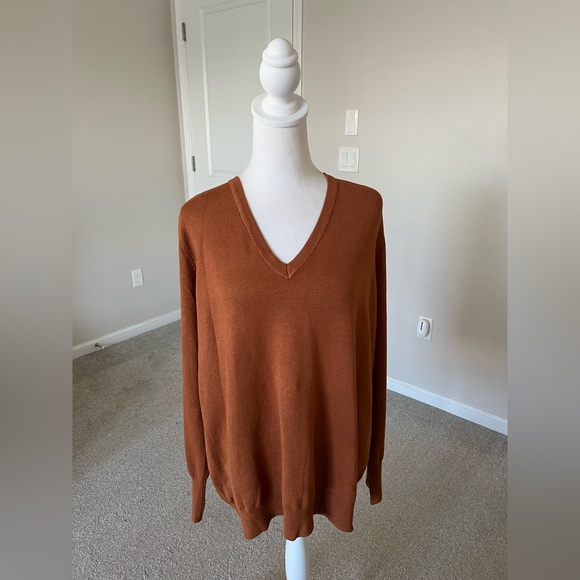 NWT Skies Are Blue Brown VNeck Sweater Size 1X - Picture 9 of 9